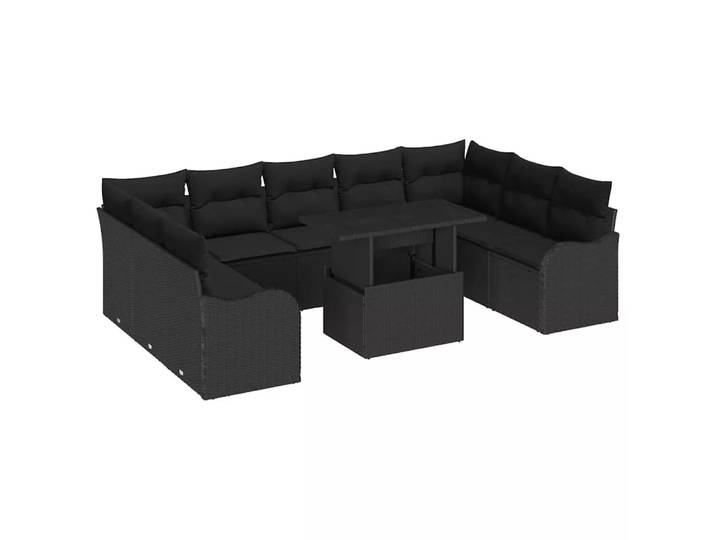 VidaXL - Modulare gartenmöbel poly-rattan, One Size, Schwarz