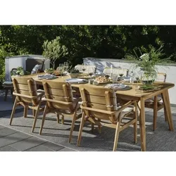 Brafab Lilja Gartenmöbel-Set aus Teakholz natur, 13-teilig