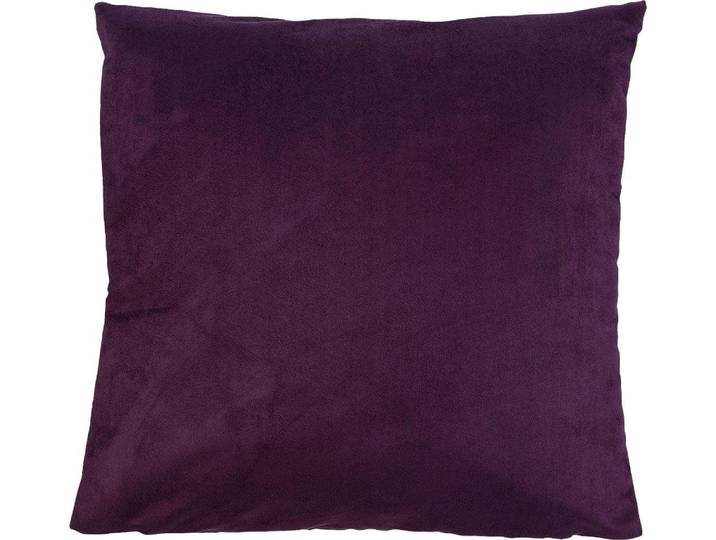 Dekokissen GÖZZE Alcatraz , lila (dunkellila, unifarben), B:60cm L:60cm, Obermaterial: 100% Polyester, Dekokissen_Sitzkissen_Kissenhüllen, Dekokissen, in Wildlederoptik