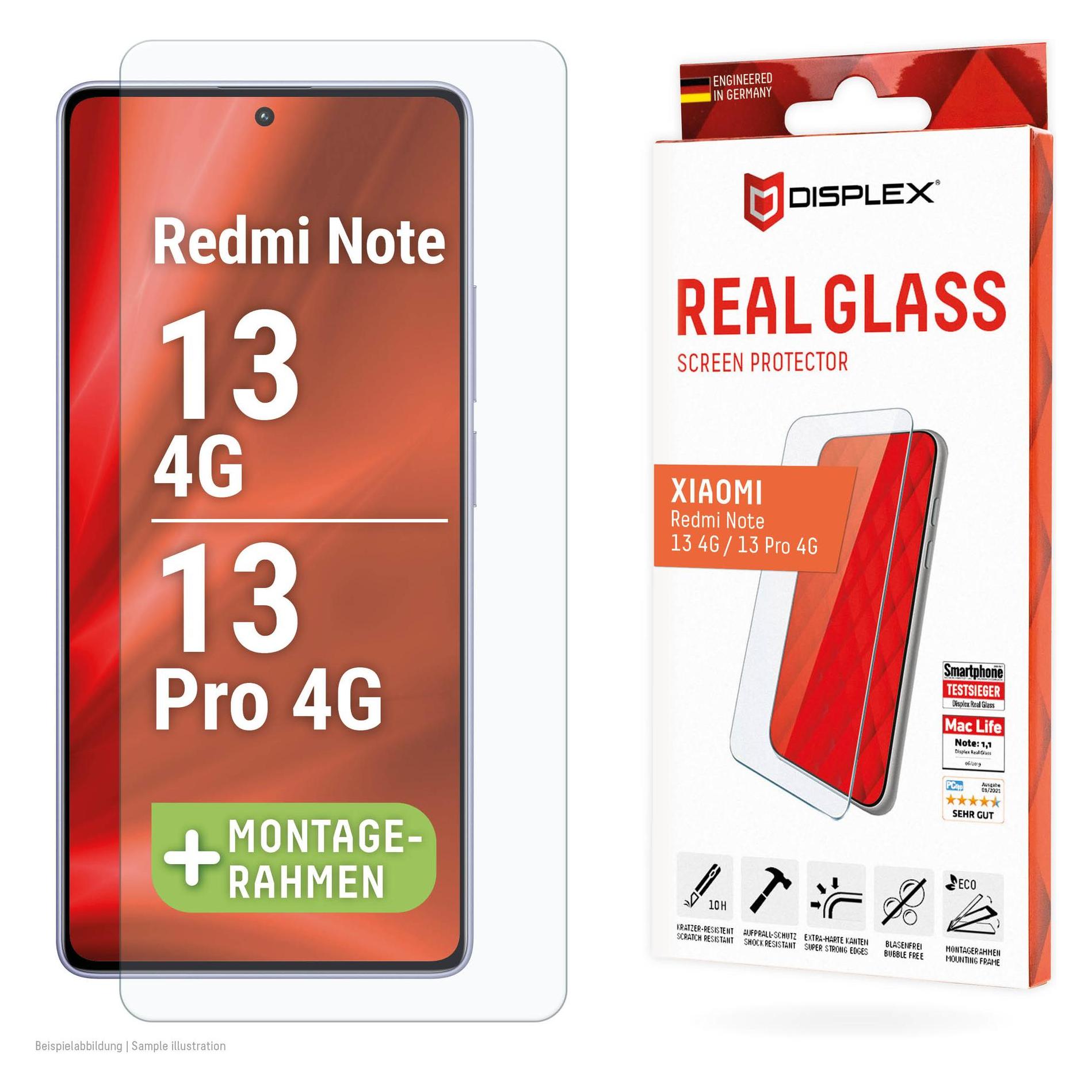 Displex Real Glass, 2D Panzerglas (Xiaomi Redmi Note 13 4G, Xiaomi Redmi Note 13 Pro 4G) (01952)