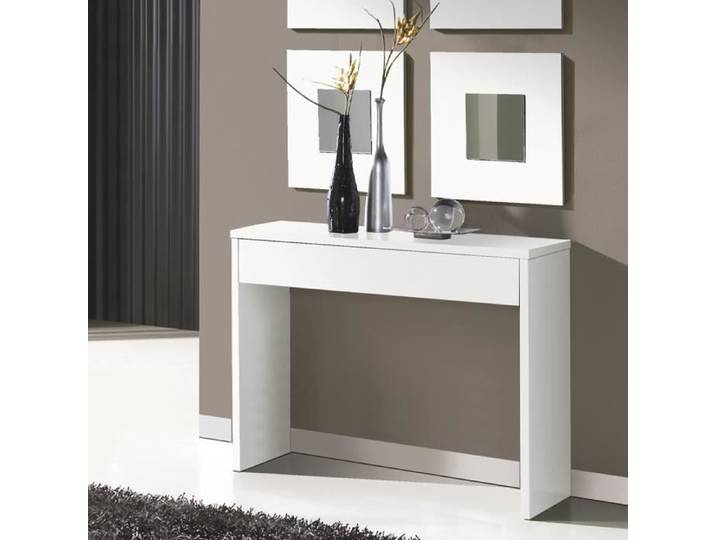 Console Table d'entrée 1 Tiroir 76X100X30 Blanc - IMPERIAL RELAX - Meuble d'entrée - Contemporain - Design