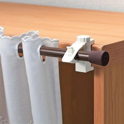 Inspired Living Space Saving No Drill Curtain Rod Bracket Set Space Saving No Drill Curtain Rod Bracket Set