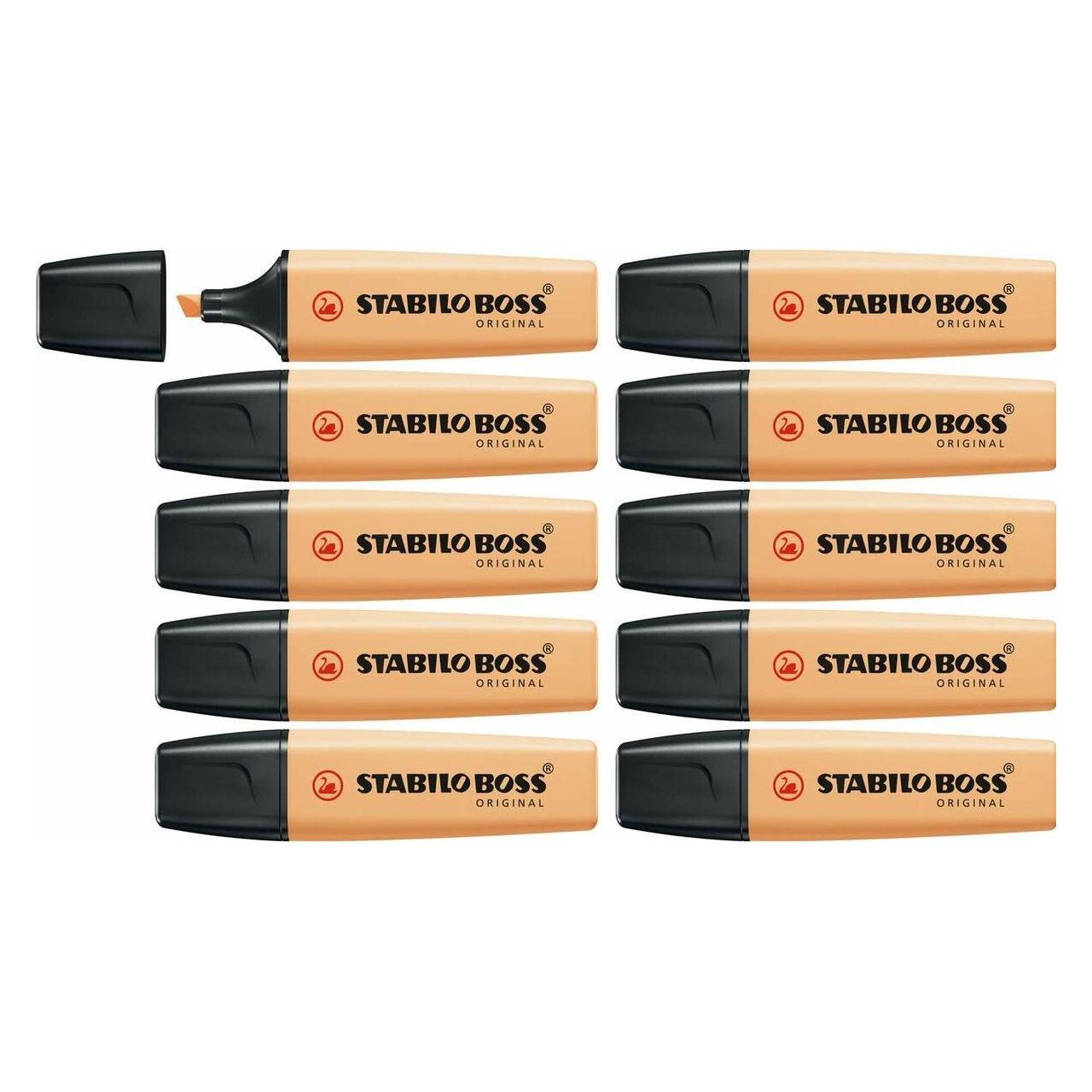 Stabilo Textmarker - BOSS ORIGINAL Pastel - 10er Pack - sanftes Orange (10x) (70/125)