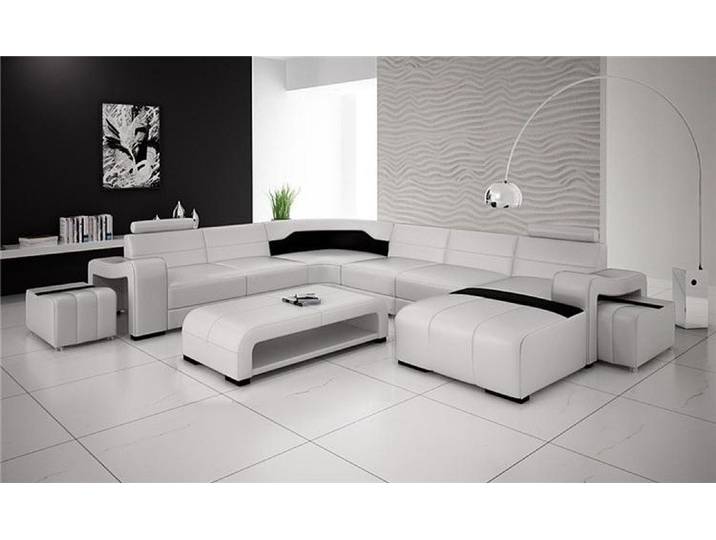 Xlmoebel Wohnlandschaft Ecksofa mit Hockern in U-Form und bequemen Polstern, Ecksofa mit Hockern, Hergestellt in Europa