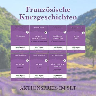 Französische Kurzgeschichten (Bücher + 7 Audio-CDs), Set von Guy de Maupassant,Prosper Merimée,Alphonse Daudet, EasyOriginal Verlag, 978-3-99112-760-4