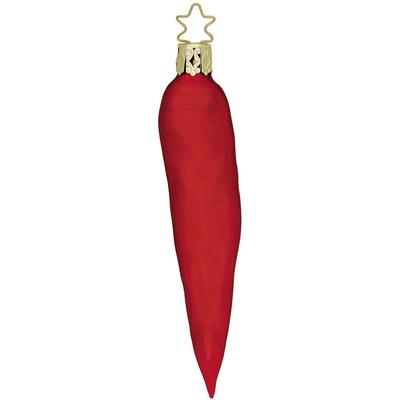 Inges Glas Christbaumschmuck scharfe Schote Peperoni Glas 12 cm rot