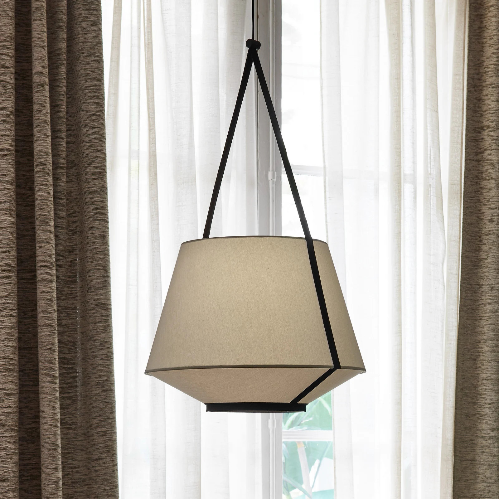 Forestier Carrie S hanglamp Olive - Designer stoffen koepellamp voor woonkamer en slaapkamer
