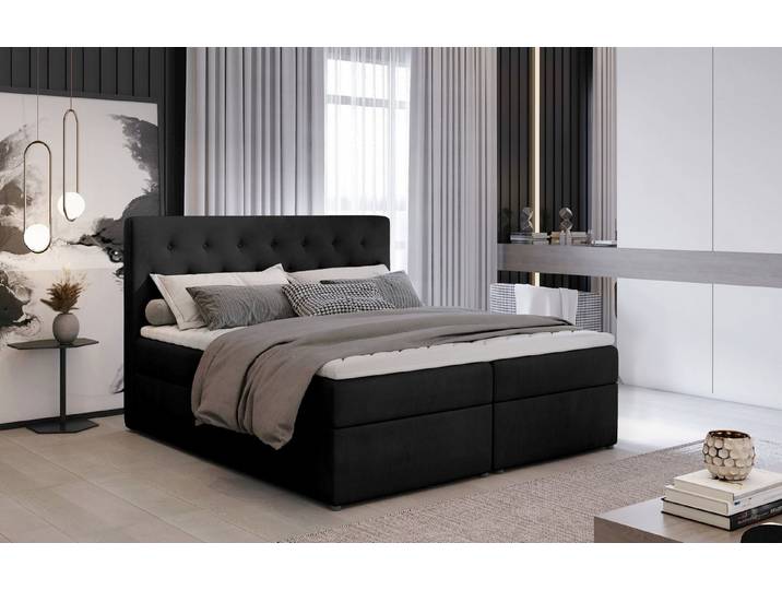 Xlmoebel Boxspringbett Luxus Hotelbett 180x200cm für Schlafzimmer aus Stoff (Luxus Hotelbett 180x200cm), Made in Europa