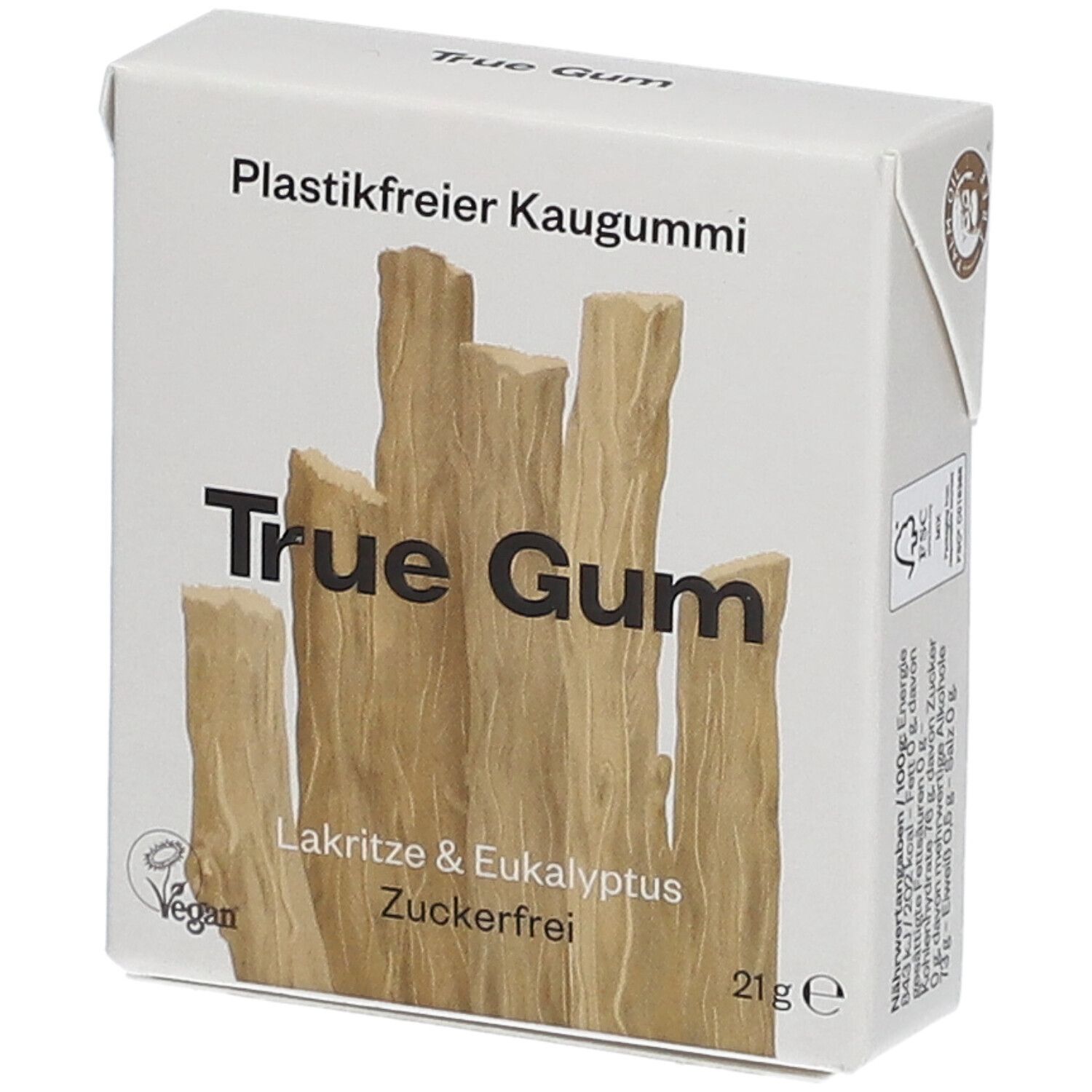 True Gum - Lakritze & Eukalyptus, 21g 21 g Kaugummi