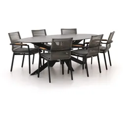 Bellagio Marudo/Furato ellips 240cm Gartenmöbel-Set 7-teilig stapelbar