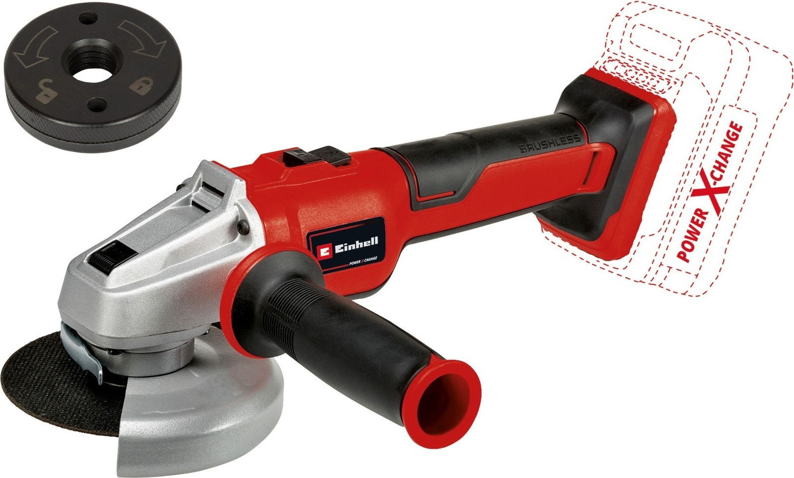 Einhell Power X-Change accu-haakse slijper AXXIO 18/115