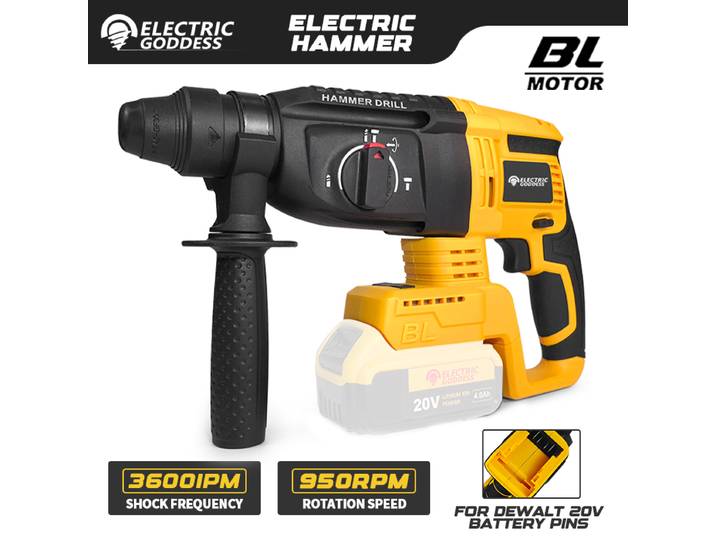Déesse électrique 26mm marteau à percussion électrique sans brosse outil de marteau rotatif multifonctionnel pour batterie Dewalt 20V ﻿ Broche épingle à cheveux