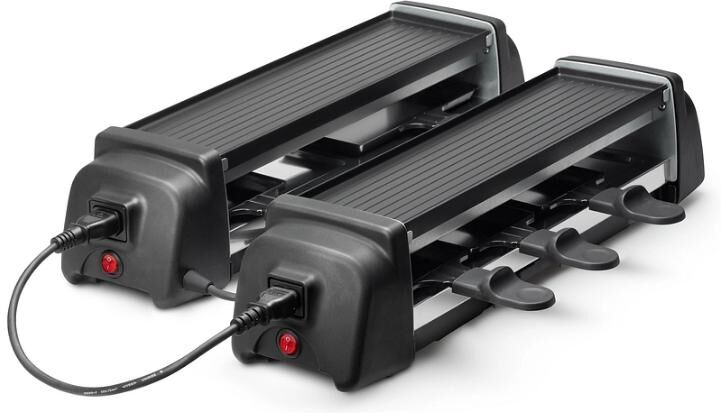 OHMEX Raclette "OHM-RCL-4002 8 Personen", schwarz, Raclettes, Antihaftbeschichtung, Raclette schwarz Einheitsgröße