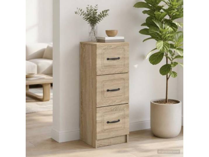 HPUYRFG Schubladenschrank Sonoma-Eiche 33 x 34,5 x 87 cm Holzwerkstoff Rechteckige Kommode, mehrere Schubladen, robuste Bauweise, pflegeleichte Oberfläche, platzsparendes Design