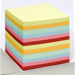 folia Notizzettel geleimt 9 cm  x 9 cm farbsortiert