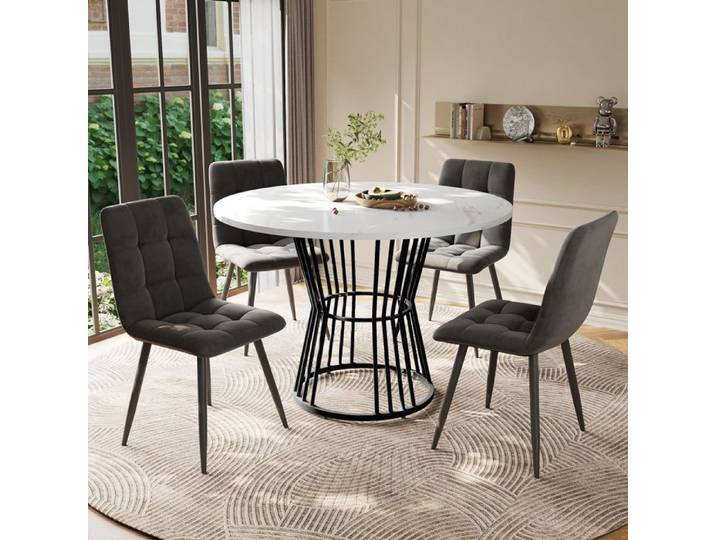 salle à manger (5 pièces) comprenant une table et quatre chaises Ensemble de salle à manger (5 pièces)-L946