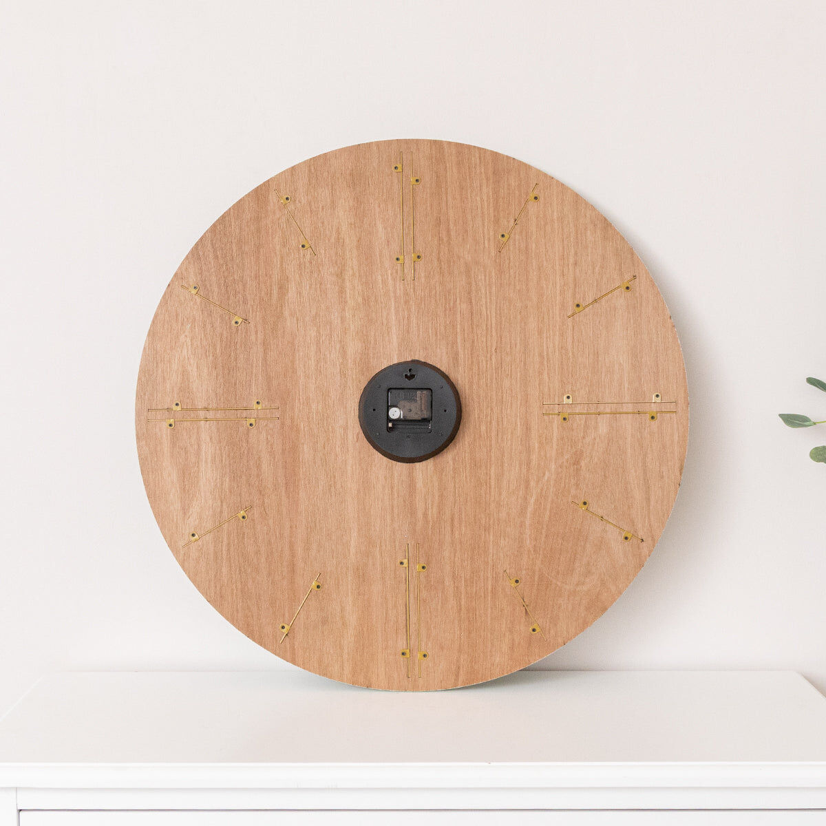 Large Green Wooden Grain & Gold Detailed Wall Clock - 70cm x 70cm Material: Home Decor & Accessories/Clocks