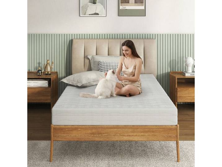 VUENOR Matelas 90x200 cm blanc 13 cm – mousse ergonomique respirante sans matelas