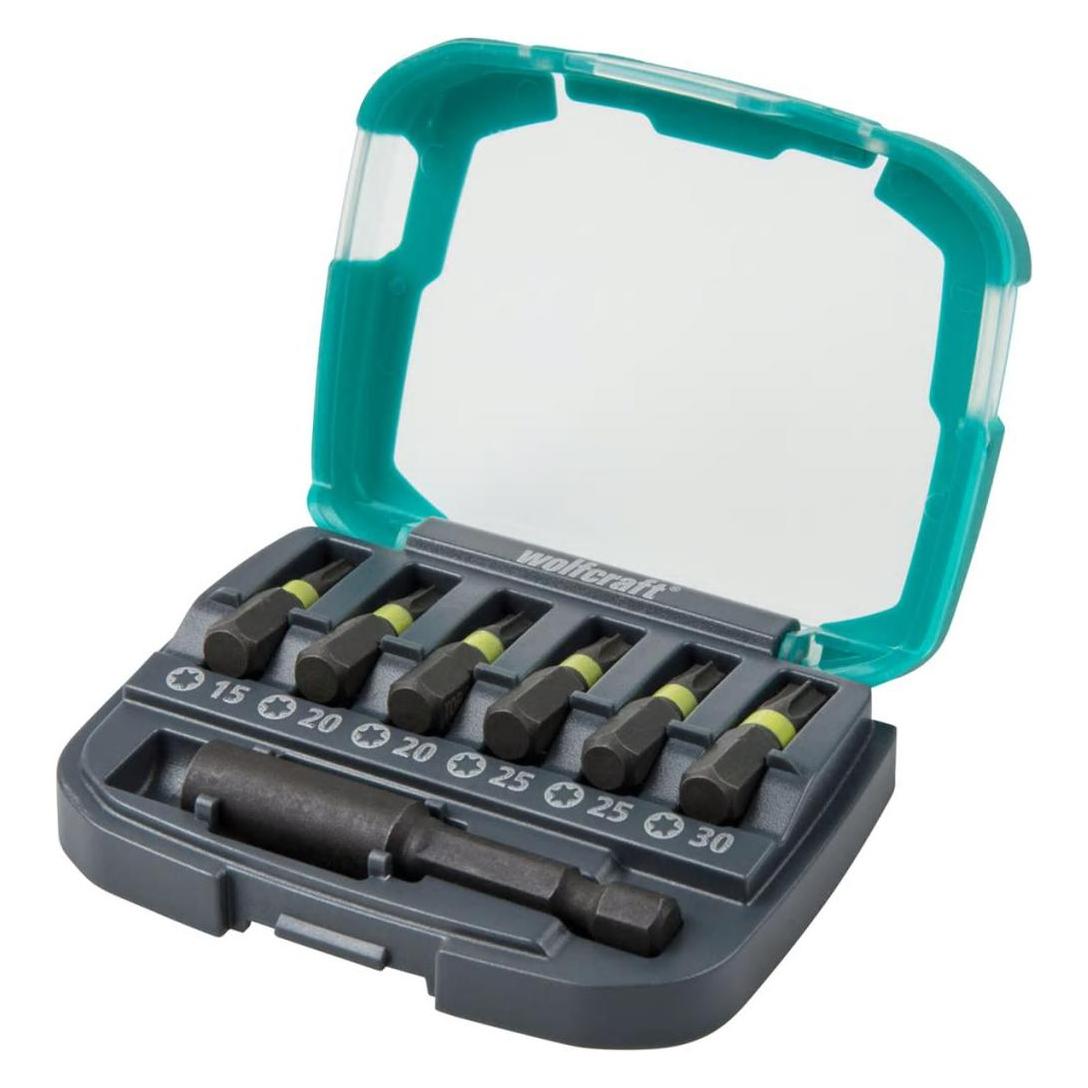 wolfcraft 1 Bit-Box Impact, 7-tlg., Torx (Innensechsrund TX, Sechskant (hexagonal)) (2969000)