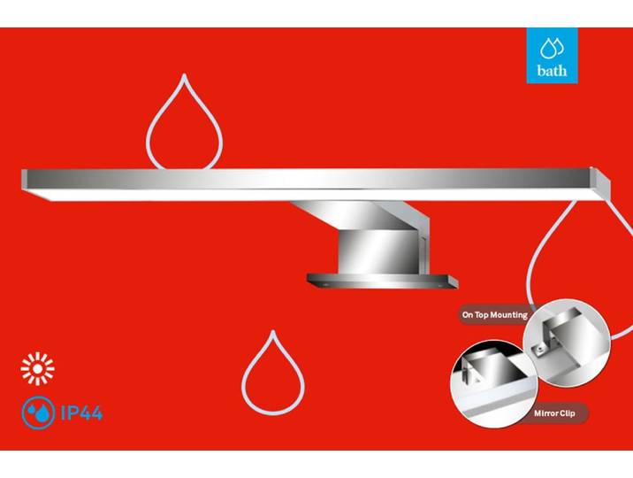 BRILONER LEUCHTEN LED Spiegelleuchte DUN , silber (weiß, neutral), Leuchten, LED Spiegelleuchte