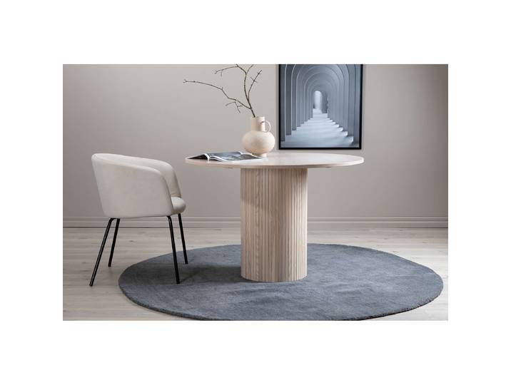 Runder Esstisch Bahosi Ø 110cm Weiß/Pappel