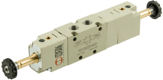 Riegler Electrovanne 5/3 voies, électropneumatique, milieu fermé, G 1/8 (7010022100)