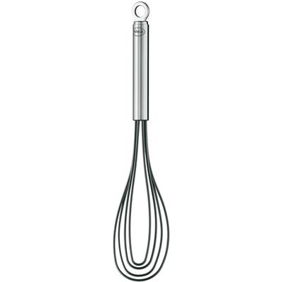 Schneebesen RÖSLE, schwarz (edelstahlfarben, schwarz), B:6cm H:4cm, Edelstahl 18/10, Silikon, Schneebesen, Tellerbesen mit Silikon, Edelstahl 18/10, spülmaschinengeeignet