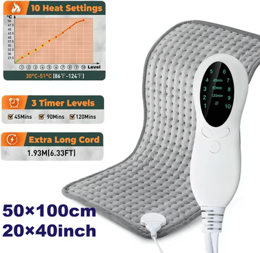 Inspire Curations Electric Heating Pad Blanket With 9 Temperature Levels For Full Body Comfort type 2 50 100cm us Plug