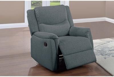 Esofastore 1pc Tufted Manual Recliner Burlap Upholstered Dark Gray Finish