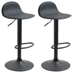 CLP 2er Set Barhocker Lana V2 schwarz - Farbe: schwarz, Gestellfarbe: schwarz