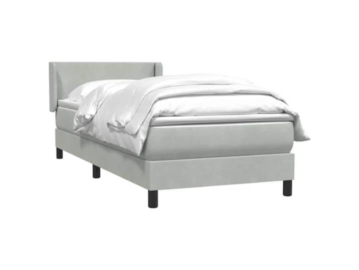 vidaXL Boxspringbett mit Matratze Hellgrau 80x220 cm Samt