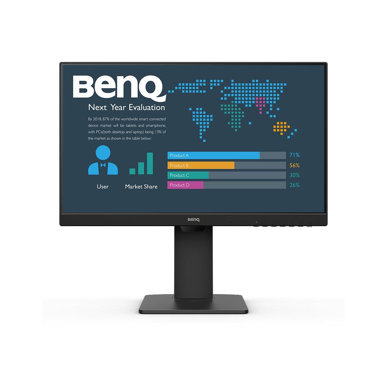 23,8" (60,47cm) BenQ BL2486TC schwarz 1920x1080 1x DisplayPort 1.2 / 1xDisplayPort Out / 1xHDMI 1.4 / 1x USB-C mit Displayport