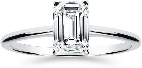 Silván Solitaire Emerald timanttisormus 1,00ct, valkokultaa, vihkisormukset Laboratoriotimantti / 15.0