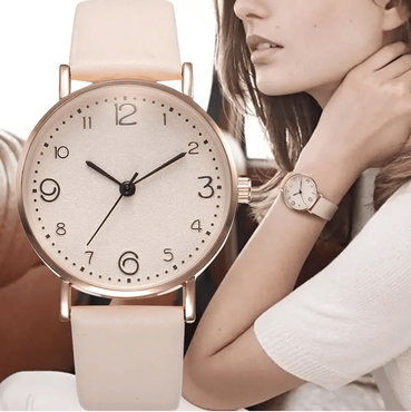 Inspire Essentials Womens Arabic Number Quartz Watch Casual Leather Style Womens Arabic Number Quartz Watch Casual Leather Style