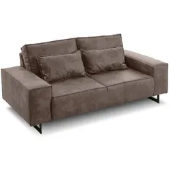 filippo Sofa Antwerp Mikrofaser Grau Schlamm 3-Sitzer