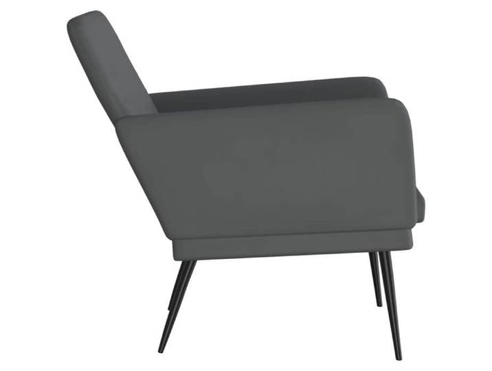 Chaise simple - Gris - Fauteuil SALON - Gris 61x78x80 cm Similicuir F8676