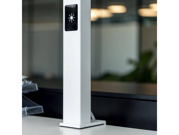 SLV Klemmleuchte Worklight, dimmbar, weiß / opal, für Arbeitszimmer / Büro, Aluminium, Modern, Klemmleuchte