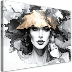 LEINWANDBILD Frau und Blätter auf dem Kopf 90x60cm