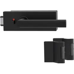 Griffwerk Glastürbeschlag PURISTO S mit Griff VAYA 137 TRI smart2lock Flüster 3-tlg. Bänder VAYA 137 TRI Graphitschwarz