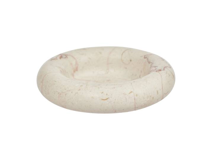 OYOY Savi marmer kaarsenhouder Ø13,8 cm Offwhite