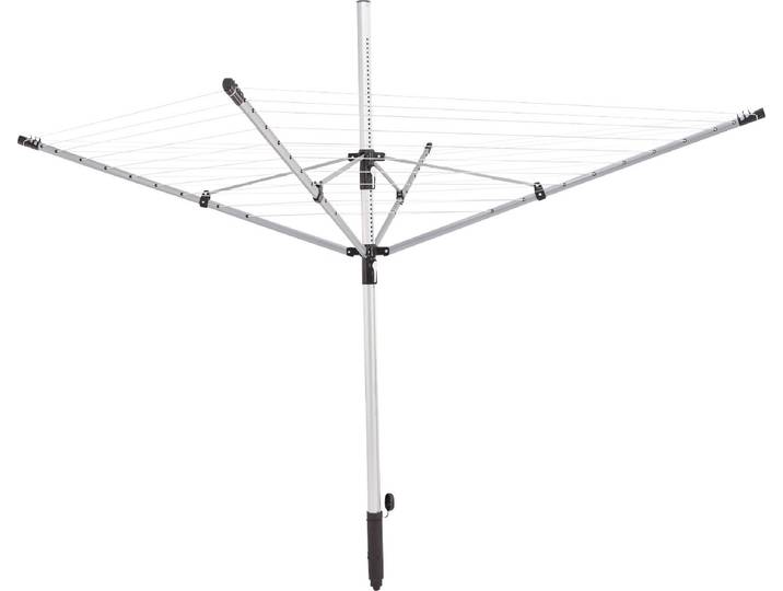 Wäschespinne LEIFHEIT LinoPush 500 schwarz , silber (silberfarben), B:180cm T:180cm, Aluminium, Metall, Wäscheständer, Wäschespinne
