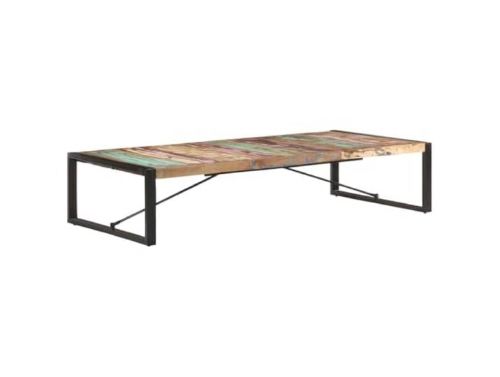 TEKGHUT Couchtisch 180x90x40 cm aus Massivem Altholz mit Stahlbeinen Industriestil, recyceltes Altholz, pulverbeschichtete Stahlbeine, einzigartige Maserung, stabil