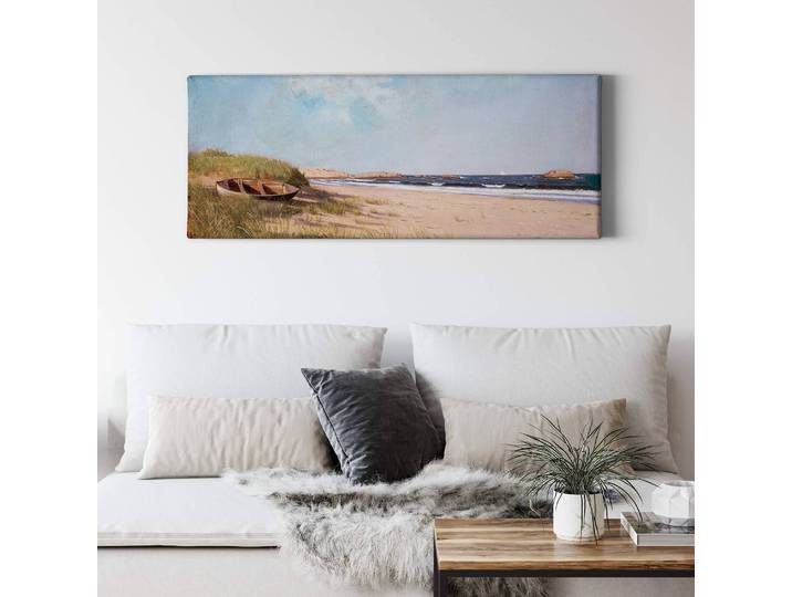 Impression sur toile On the Beach Polyester PVC / Épicéa Bleu 100 x 40cm