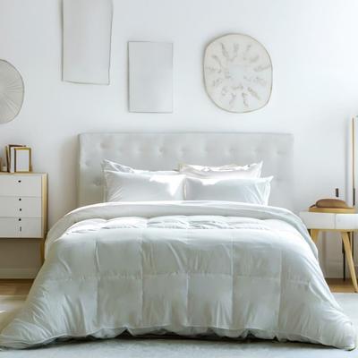 Highland Feather Summer Lightweight Airy European White Down Comforter - Tencel Organic Cotton Shell