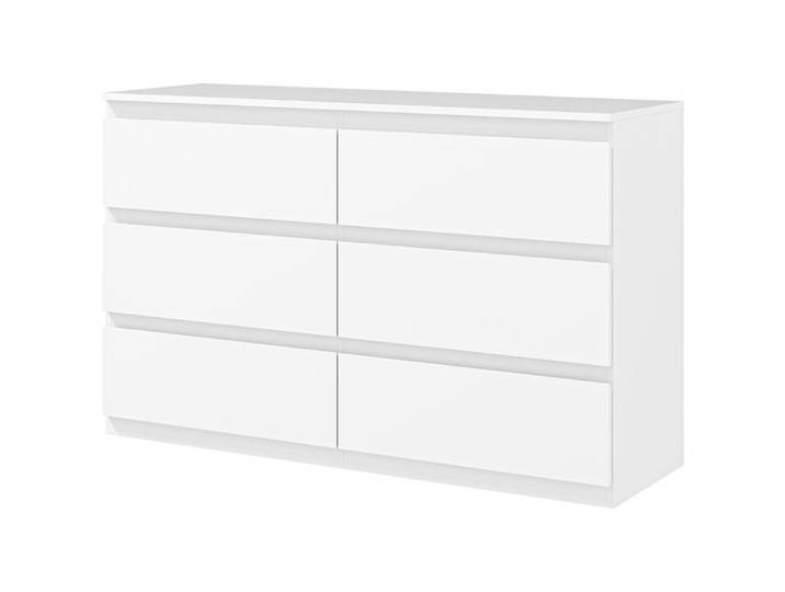 Commode - HELLOSHOP26 - 120x39x75 cm - 6 tiroirs - Sans poignées - Mélamine résistante