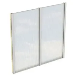 Seitenwand mit Polycarbonatplatten, Leimholz unbehandelt, BxH 205x200cm, für Tiefe 250cm