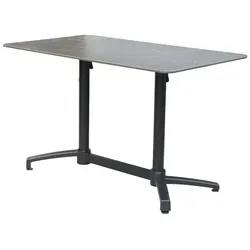 Outdoor-Bistrotisch Falti Duo klappbar, Gestell Schwarz, mit eckiger Tischplatte Dekor schwarzer Marmor