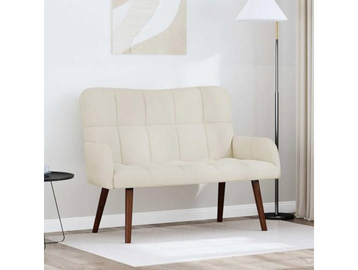 ZQQLVOO 2-Sitzer Samtsofa Creme 115 cm Modernes Design, veredelte Rückseite, pflegeleicht, einfache Montage für Wohnzimmer