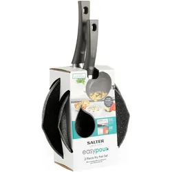 Salter BW09071AR Easy Pour 2 Piece Fry Pan Set, Pfannenset + Topfset, Schwarz