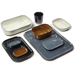 Serax, Serviergeschirr, BORD RECHTHOEKIG MERCI N°3 M 14,5x10,5 H1,4 BLAUW/GRIJS